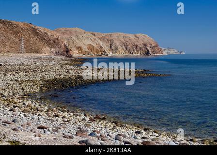 Campo el Faro beach, Gulf of California (Sea of Cortez) coastline south of Puertecitos, Baja California, Mexico Stock Photo