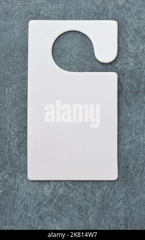 Top view of blank paper fragrance tag on gray background Stock Photo