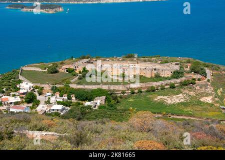 Crete Prison Greece: The 19th century Ottoman Izzeddin Fortress, Souda Bay, Crete ...