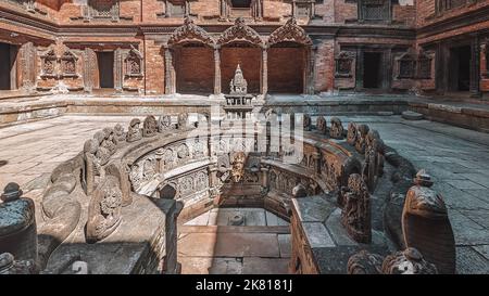 Royal Bath at Patan Museum at Patan Durbar Square Stock Photo