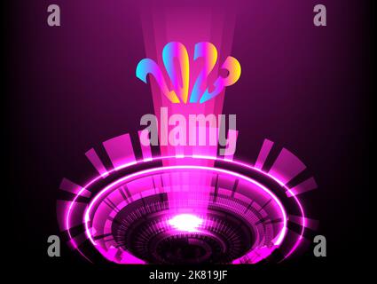 Merry Christmas & Happy new year 2023 ultramodern technology abstract background graphic design vector illustration template Stock Vector