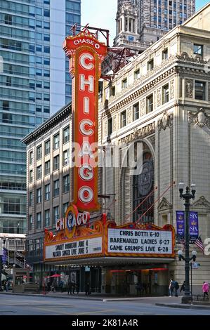 Chicago Theatre Downtown Chicago, Illinois, Vereinigte Staaten von Amerika Stock Photo