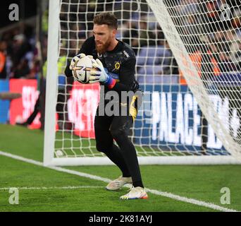 London ENGLAND - October 18: Wolverhampton Wanderers' Jose Sa during English Premier League soccer match between Crystal Palace against Wolverhampton Stock Photo