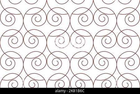 Seamless vector pattern made of symmetrical spirals Stock Vector