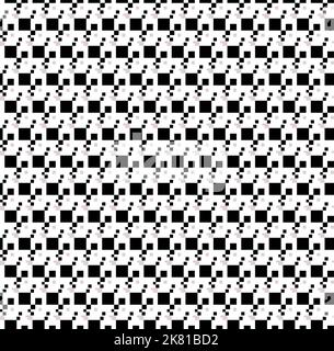 abstract seamless vector pattern made of black and wehite rectangles, distorted checkerboard style Stock Vector