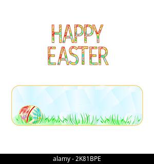 Banner  Happy Easter  Easter egg polygons vector illustration Stock Vector