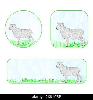 Banner Easter lamb polygons vector illustration Stock Vector