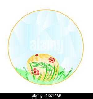 Banner the circular Easter eggs polygons vector illustration Stock Vector