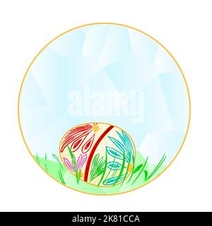 Banner the circular Easter egg polygons vector illustration Stock Vector
