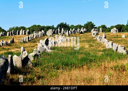 Carnac Brittany France. The neolithic menhir standing stones Stock Photo