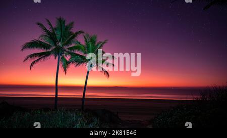Pre dawn sunrise over the Great Keppel Islands. The colours just before the sun rose were spectacular, as this image shows. Stock Photo