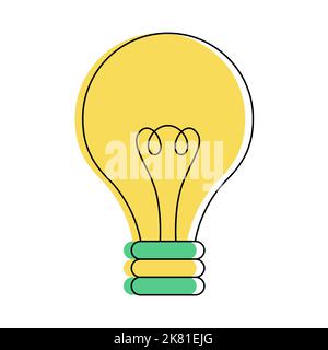 Flat line light bulb icon isolated on white background. Energy and idea sign. Vector illustration. Stock Vector