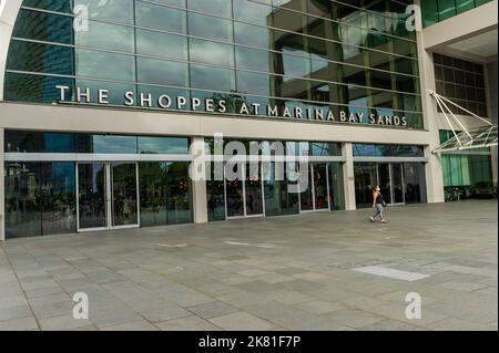 Entrance to the Shoppes at Marina Bay Sands Stock Photo