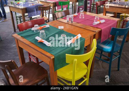 Restaurant Tables Piazza Santo Spirito Florence Italy Stock Photo