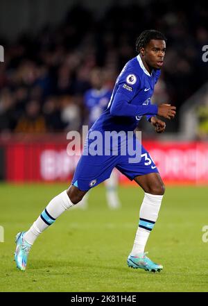 Chelsea's Carney Chukwuemeka during the Premier League match at the Gtech Community Stadium, London. Picture date: Wednesday October 19, 2022. Stock Photo