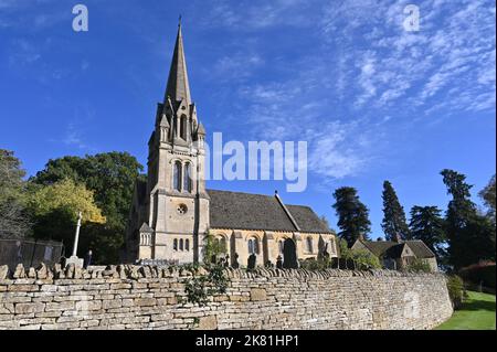 St Mary's Church in the hamlet of Batsford near the Gloucestershire town of Moreton in Marsh Stock Photo