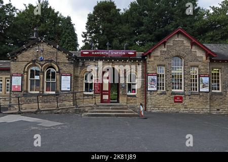 Exterior view of Haworth Station on Keighley & Worth Valley Railway Stock Photo