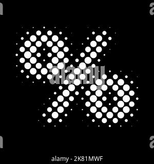 White Discount symbol Halftone style on black background. Vector illustration Stock Vector