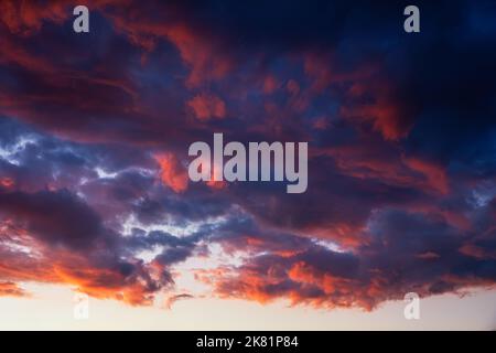 Colorful cloudscape after storm un sunset Stock Photo