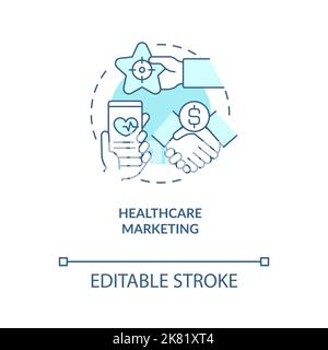 Healthcare industry strategy turquoise concept icon Stock Vector