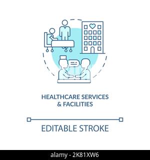 Healthcare services and facilities turquoise concept icon Stock Vector
