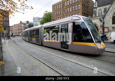 luas tram on st stephens green dublin republic of ireland Stock Photo