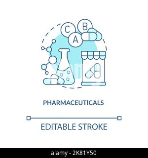 Pharmaceutical industry turquoise concept icon Stock Vector