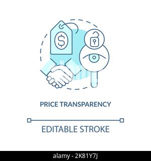 Price transparency turquoise concept icon Stock Vector