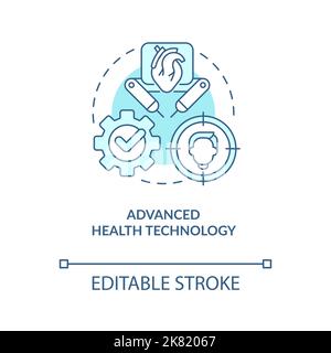 Advanced health technology turquoise concept icon Stock Vector