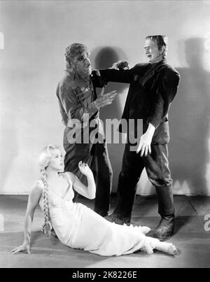 Lon Chaney Jr., Bela Lugosi & Ilona Massey Film: Frankenstein Meets The Wolf Man (USA 1943) Characters: Lawrence Stewart Talbot, Monster, Baroness Elsa Frankenstein  Director: Roy William Neill 05 March 1943   **WARNING** This Photograph is for editorial use only and is the copyright of UNIVERSAL and/or the Photographer assigned by the Film or Production Company and can only be reproduced by publications in conjunction with the promotion of the above Film. A Mandatory Credit To UNIVERSAL is required. The Photographer should also be credited when known. No commercial use can be granted without Stock Photo