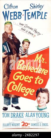 Movie Poster Film: Mr. Belvedere Goes To College (1944)   Director: Elliott Nugent 15 April 1949   **WARNING** This Photograph is for editorial use only and is the copyright of 20TH  CENTURY FOX and/or the Photographer assigned by the Film or Production Company and can only be reproduced by publications in conjunction with the promotion of the above Film. A Mandatory Credit To 20TH  CENTURY FOX is required. The Photographer should also be credited when known. No commercial use can be granted without written authority from the Film Company. Stock Photo