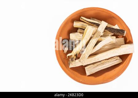 Quassia Amara - Stems Of Quassia Medicinal plant; On White Background Stock Photo