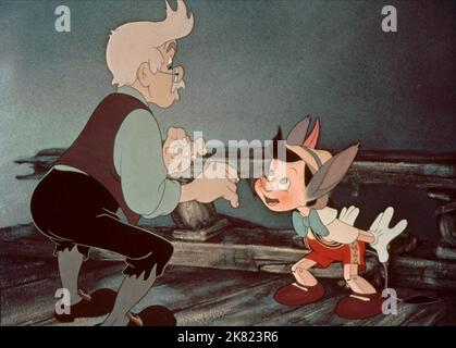 Geppetto & Pinocchio Film: Pinocchio (USA 1940)   Director: Hamilton Luske, Ben Shapsteen 07 February 1940   **WARNING** This Photograph is for editorial use only and is the copyright of DISNEY and/or the Photographer assigned by the Film or Production Company and can only be reproduced by publications in conjunction with the promotion of the above Film. A Mandatory Credit To DISNEY is required. The Photographer should also be credited when known. No commercial use can be granted without written authority from the Film Company. Stock Photo