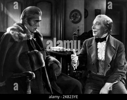Boris Karloff & George Arliss Film: The House Of Rothschild (1949) Characters: Count Ledrantz, Mayer Rothschild  Director: Alfred L. Werker 25 November 1943   **WARNING** This Photograph is for editorial use only and is the copyright of 20TH CENTURY FOX and/or the Photographer assigned by the Film or Production Company and can only be reproduced by publications in conjunction with the promotion of the above Film. A Mandatory Credit To 20TH CENTURY FOX is required. The Photographer should also be credited when known. No commercial use can be granted without written authority from the Film Compa Stock Photo