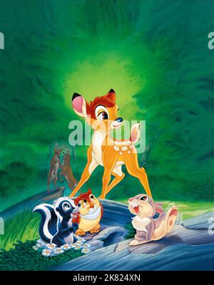 Bambi, Thumper & Flower Film: Bambi (USA 1942)   Director: David Hand 08 August 1942   **WARNING** This Photograph is for editorial use only and is the copyright of DISNEY and/or the Photographer assigned by the Film or Production Company and can only be reproduced by publications in conjunction with the promotion of the above Film. A Mandatory Credit To DISNEY is required. The Photographer should also be credited when known. No commercial use can be granted without written authority from the Film Company. Stock Photo