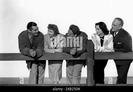 Clark Gable, Claudette Colbert, Spencer Tracy, Hedy Lamarr & Frank Morgan Film: Boom Town (USA 1940) Characters: Big John McMasters, Elizabeth Bartlett McMasters, Jonathan Sand, Karen Vanmeer, Luther Aldrich  Director: Jack Conway 30 August 1940   **WARNING** This Photograph is for editorial use only and is the copyright of MGM and/or the Photographer assigned by the Film or Production Company and can only be reproduced by publications in conjunction with the promotion of the above Film. A Mandatory Credit To MGM is required. The Photographer should also be credited when known. No commercial u Stock Photo