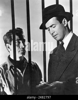 Richard Conte & James Stewart Film: Call Northside 777 (1942) Characters: Frank W. Wiecek & P.J. 'Jim' McNeal  Director: Henry Hathaway 01 February 1948   **WARNING** This Photograph is for editorial use only and is the copyright of 20 CENTURY FOX and/or the Photographer assigned by the Film or Production Company and can only be reproduced by publications in conjunction with the promotion of the above Film. A Mandatory Credit To 20 CENTURY FOX is required. The Photographer should also be credited when known. No commercial use can be granted without written authority from the Film Company. Stock Photo