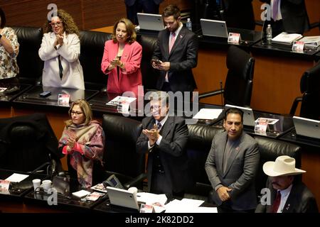 Mexico City, Mexico. 19th Oct, 2022. October 19, 2022, Mexico City, Mexico: Senator Ricardo Monreal Avila in the appearance of the Secretary of Security and Citizen Protection in the Senate of the Republic in Mexico City. on October 19, 2022 in Mexico City, Mexico (Photo by Luis Barron/Eyepix Group/Sipa USA). Credit: Sipa USA/Alamy Live News Stock Photo