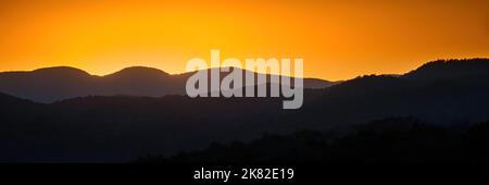 Sunset at Pisgah National Forest in Western North Carolina near Brevard. Stock Photo