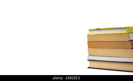 Stack of books isolated on white background.back to school concept. Stock Photo