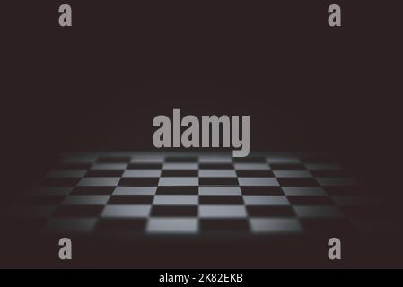 close up empty chess board on dark background.strategy leadership and success concept business. Stock Photo