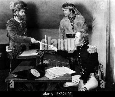 George 'Gabby' Hayes, Richard Dix & Edward Ellis Film: Man Of Conquest (1939) Characters: Lannie Upchurch (as George Hayes), Sam Houston, Andrew Jackson  Director: George Nichols Jr 28 April 1939   **WARNING** This Photograph is for editorial use only and is the copyright of REPUBLIC PICTURES and/or the Photographer assigned by the Film or Production Company and can only be reproduced by publications in conjunction with the promotion of the above Film. A Mandatory Credit To REPUBLIC PICTURES is required. The Photographer should also be credited when known. No commercial use can be granted with Stock Photo