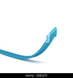 3D Arrow growing business target concept. Blue rising arrow for business planning new strategy. Vector illustration Stock Vector