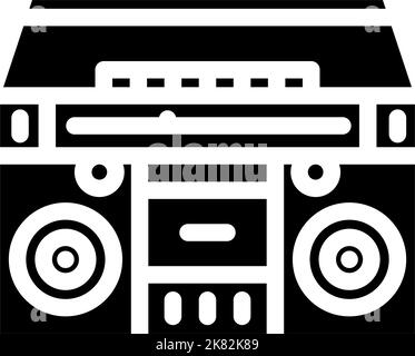 cassette stereo boombox player glyph icon vector illustration Stock ...