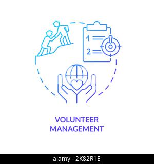Volunteer management blue gradient concept icon Stock Vector
