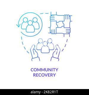 Community recovery blue gradient concept icon Stock Vector