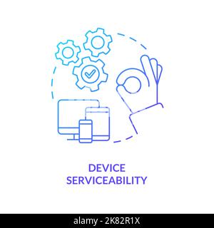 Device serviceability blue gradient concept icon Stock Vector