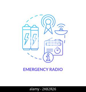 Emergency radio blue gradient concept icon Stock Vector