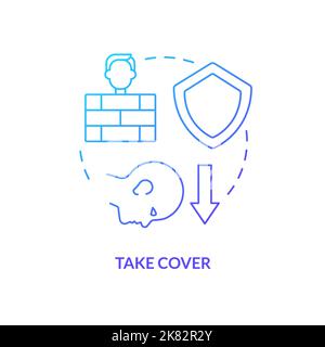 Take cover blue gradient concept icon Stock Vector