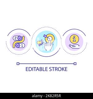 Target objectives loop concept icon Stock Vector